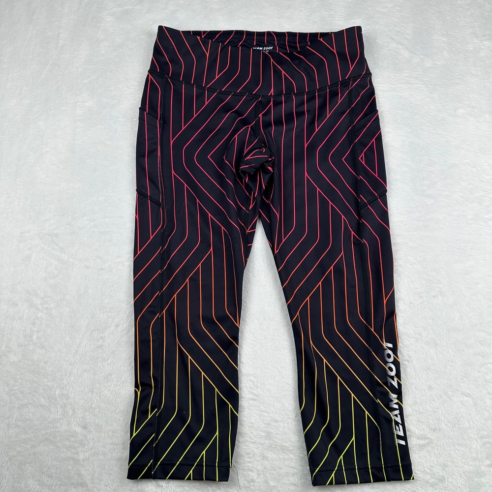 Team Zoot Racing As One Womens XL Compression Leggings Black Gradient Geometric